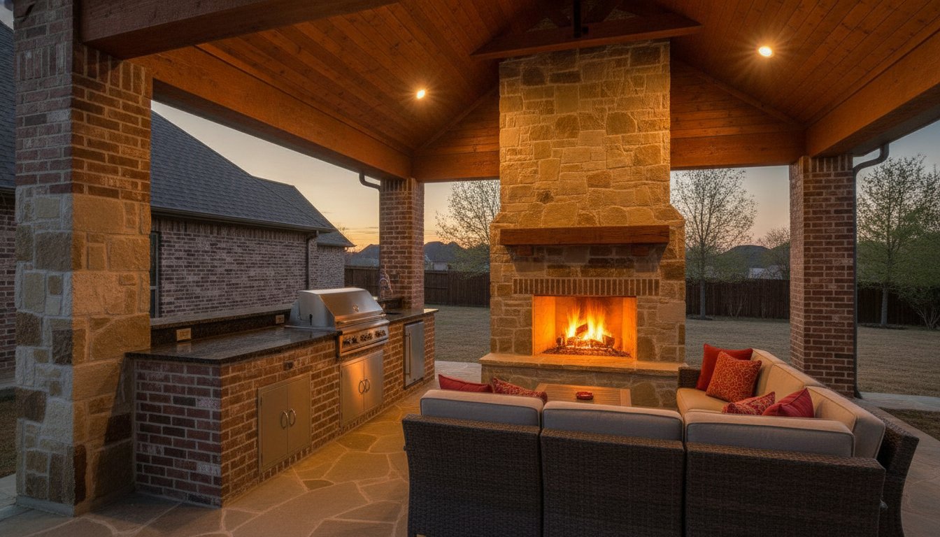 Outdoor Fireplace and Kitchen Combo Ideas: Designing Your North Texas Great Room